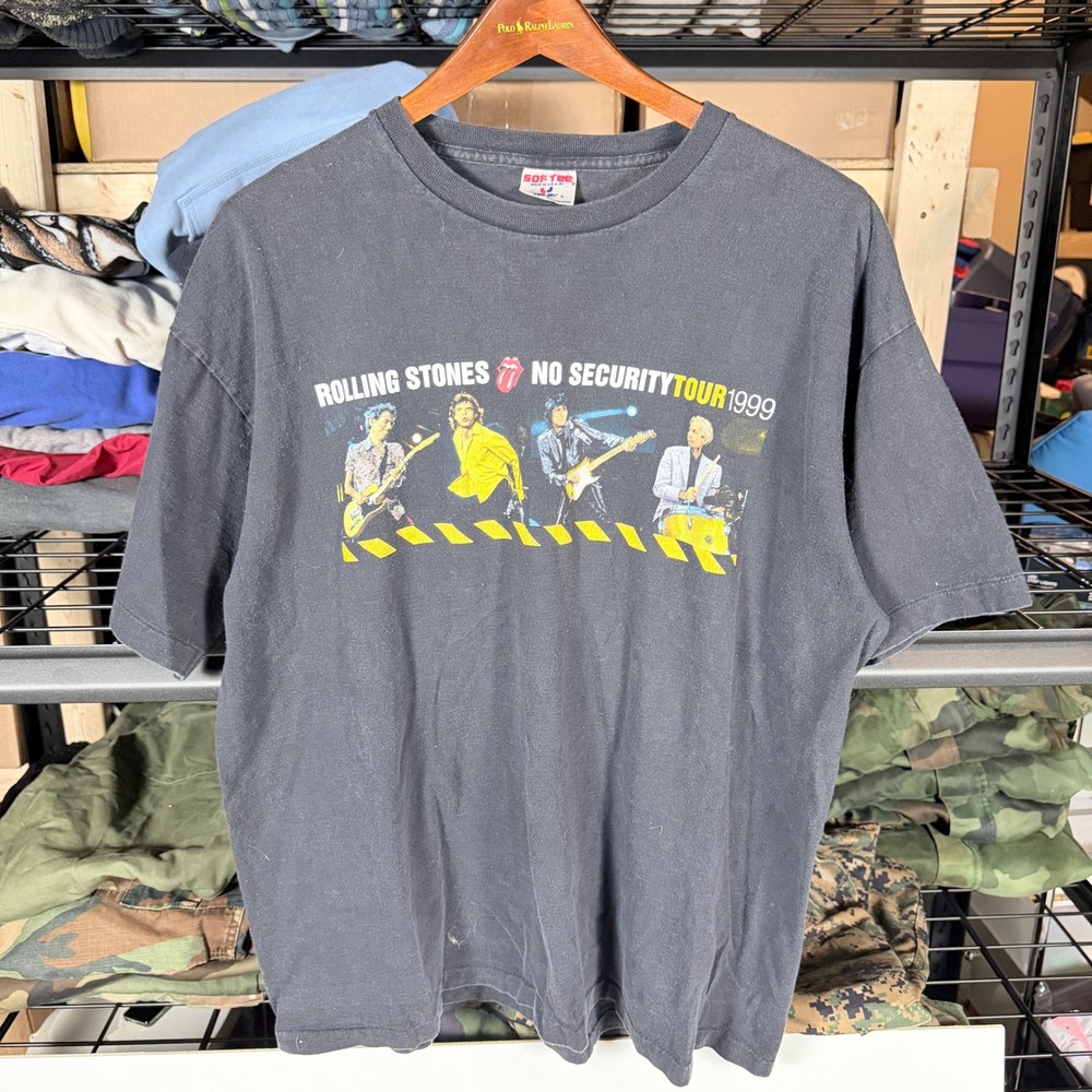 Rolling‎ Stones No Security Tour 1999 T Shirt Mens XXL Black Tee single stitch